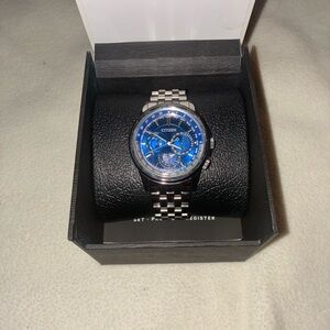 Citizen Men's Watch with Blue Dial and Silver Bracelet
